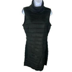 Calvin Klein Sleeveless Black Textured Sweater Knit Dress Women's Size Large